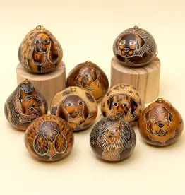 Lucuma Designs Mini Dog Gourd Ornament Assorted