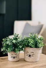 Ten Thousand Villages Cat Face Jute Basket - Small (5.5")