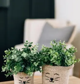 Ten Thousand Villages Cat Face Jute Basket - Small (5.5")