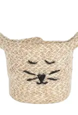 Ten Thousand Villages Cat Face Jute Basket - Mini (4.5")