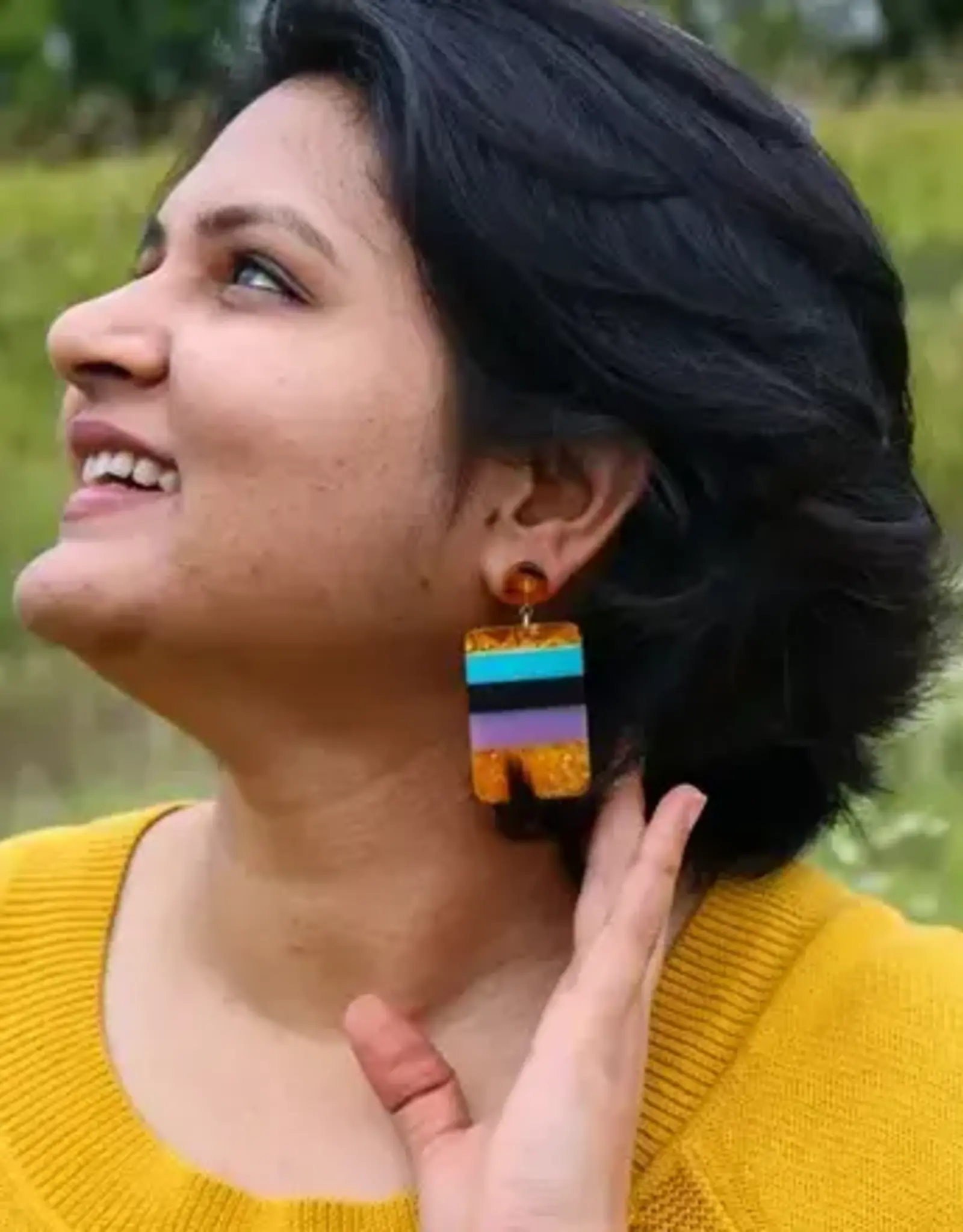 Fair Anita Resin Color Block Earrings
