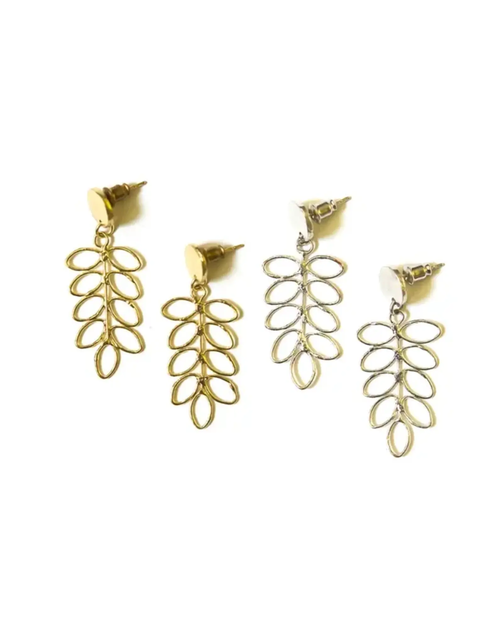 Fair Anita Fern Leaf Earrings (Brass)