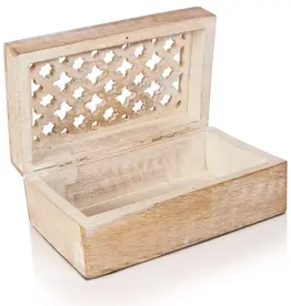 Mela Artisans Trellis Whitewash Box