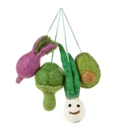 Felt So Good Felt Spring Onions Vegetable Ornament