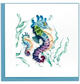 Quilling Card Quilled Colorful Seahorses Greeting Card
