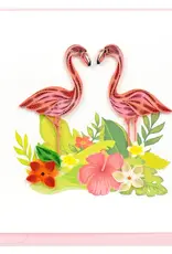 Quilling Card Quilled Tropical Flamingos Greeting Card