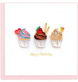 Quilling Card Quilled Trio of Cupcakes Birthday Card