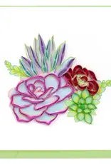 Quilling Card Quilled Bright Succulents Greeting Card