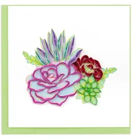 Quilling Card Quilled Bright Succulents Greeting Card