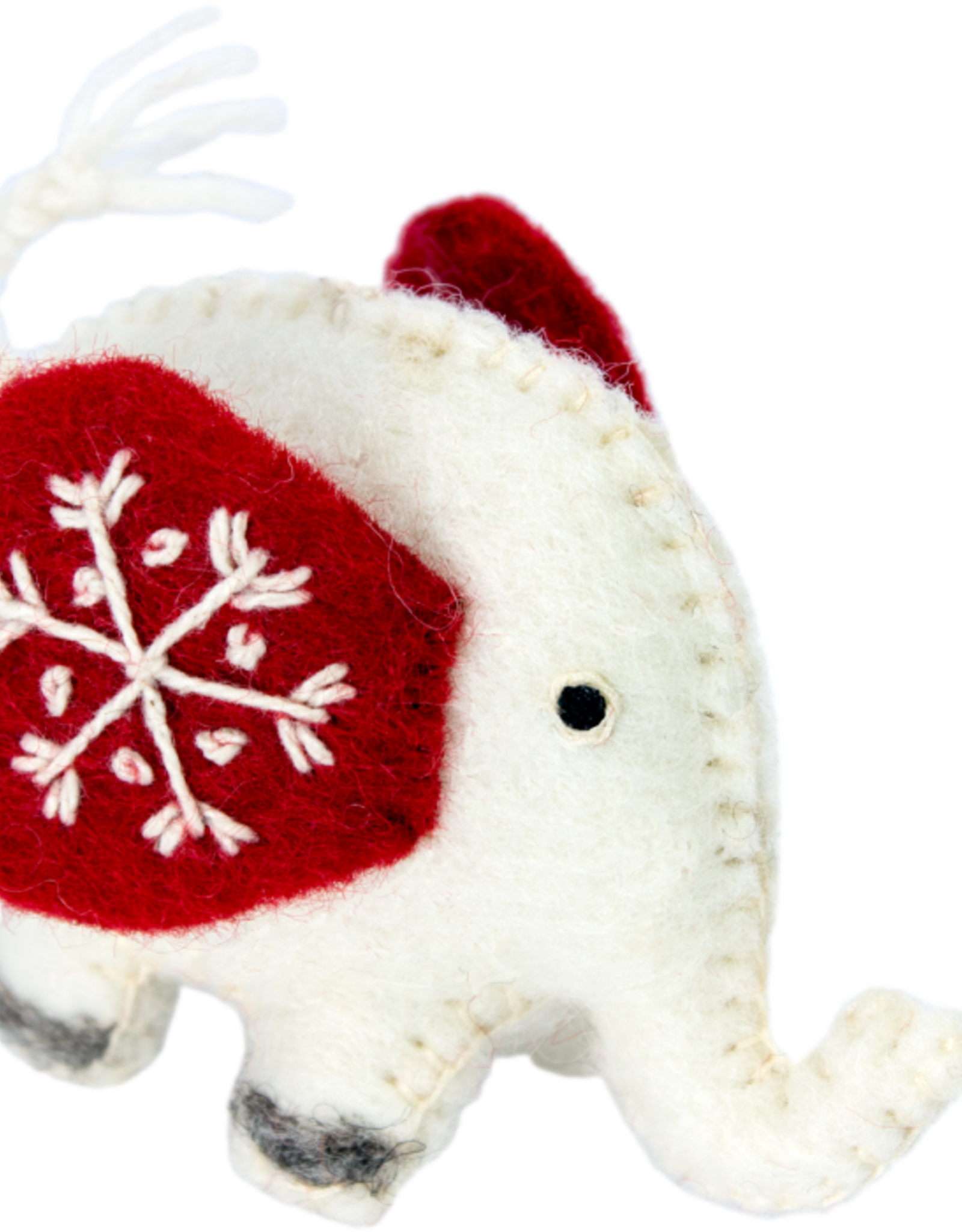 dZi Handmade Snowflake White Elephant Ornament