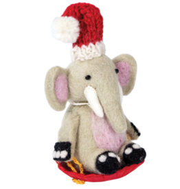 dZi Handmade Sledding Elephant Ornament