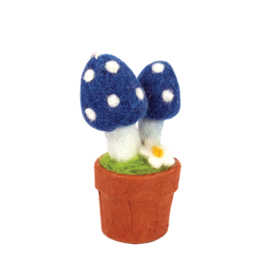 dZi Handmade Fairy Mushroom Ornament (Blue)