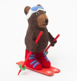 dZi Handmade Skiing Bear Ornament