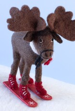 dZi Handmade Skiing Moose Ornament