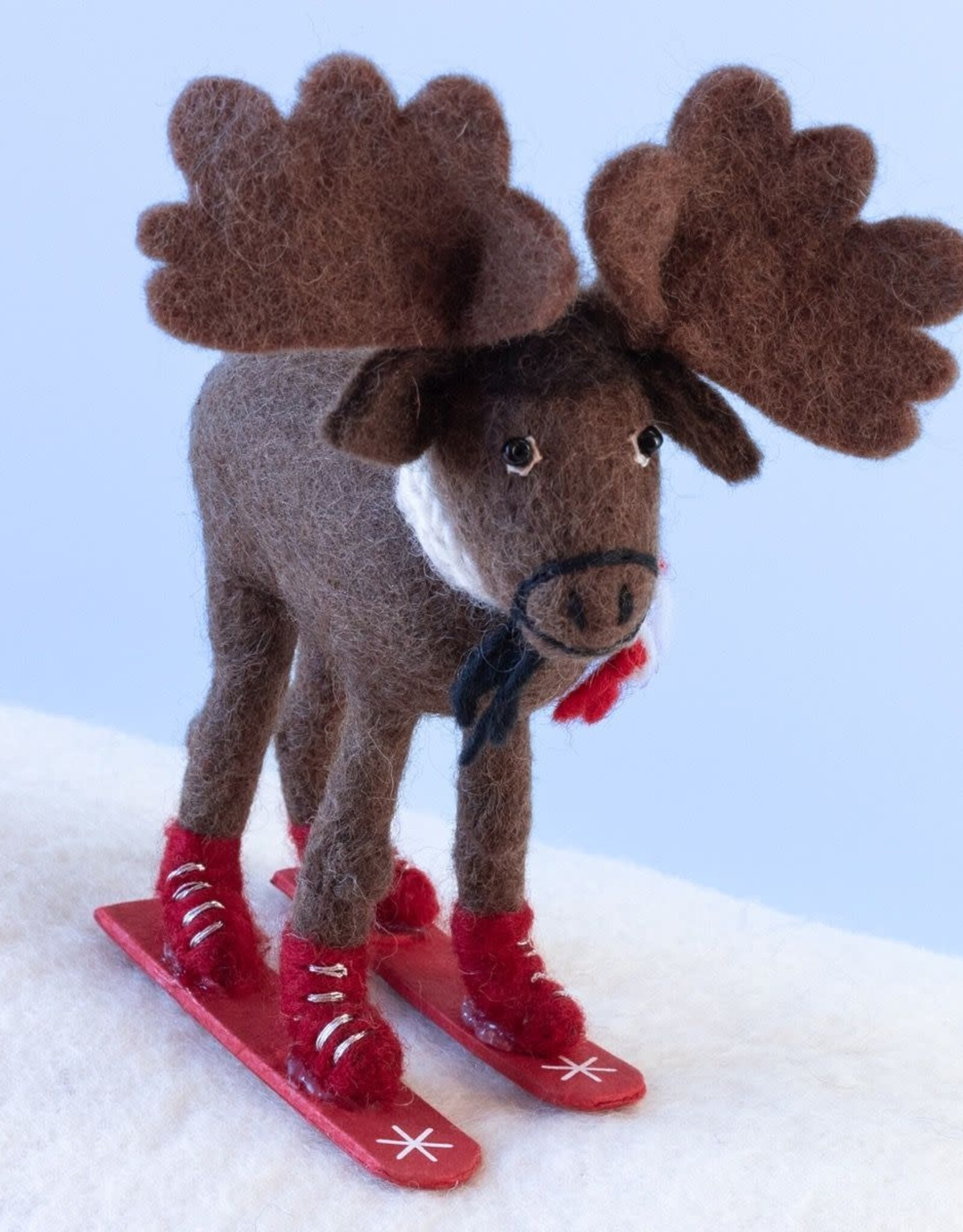 dZi Handmade Skiing Moose Ornament