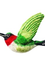dZi Handmade Wild Woolie Ruby-Throated Hummingbird Ornament