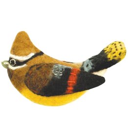 dZi Handmade Wild Woolie Cedar Waxwing Ornament