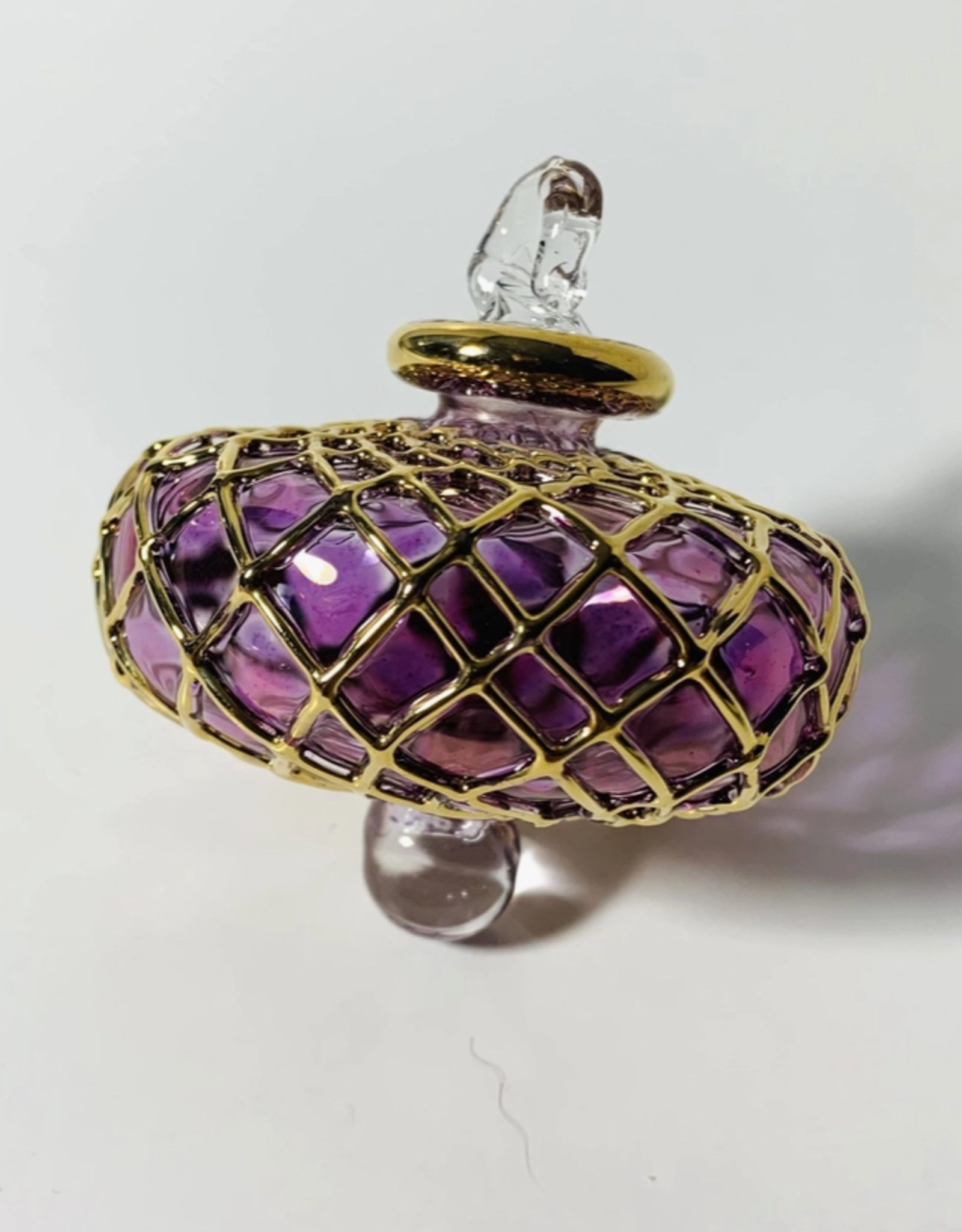 Dandarah Small Blown Glass Ornament - Pink Diamond Toupie