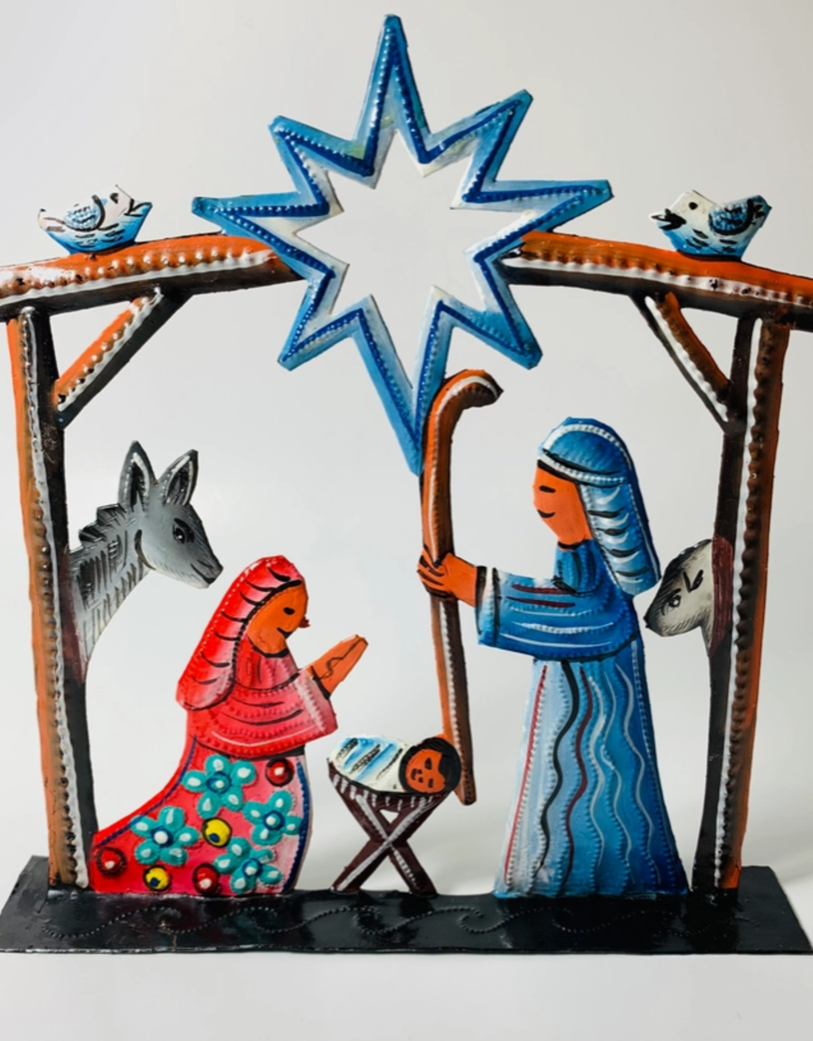 Dandarah Painted Metal Tabletop Nativity