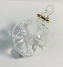 Dandarah Blown Glass Ornament - Lily White Blossoms