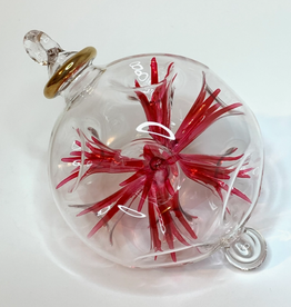 Dandarah Small Blown Glass Ornament - Red Blossoms