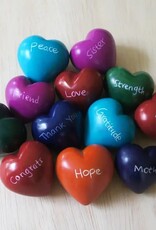 Venture Imports Word Hearts - Strength, Green
