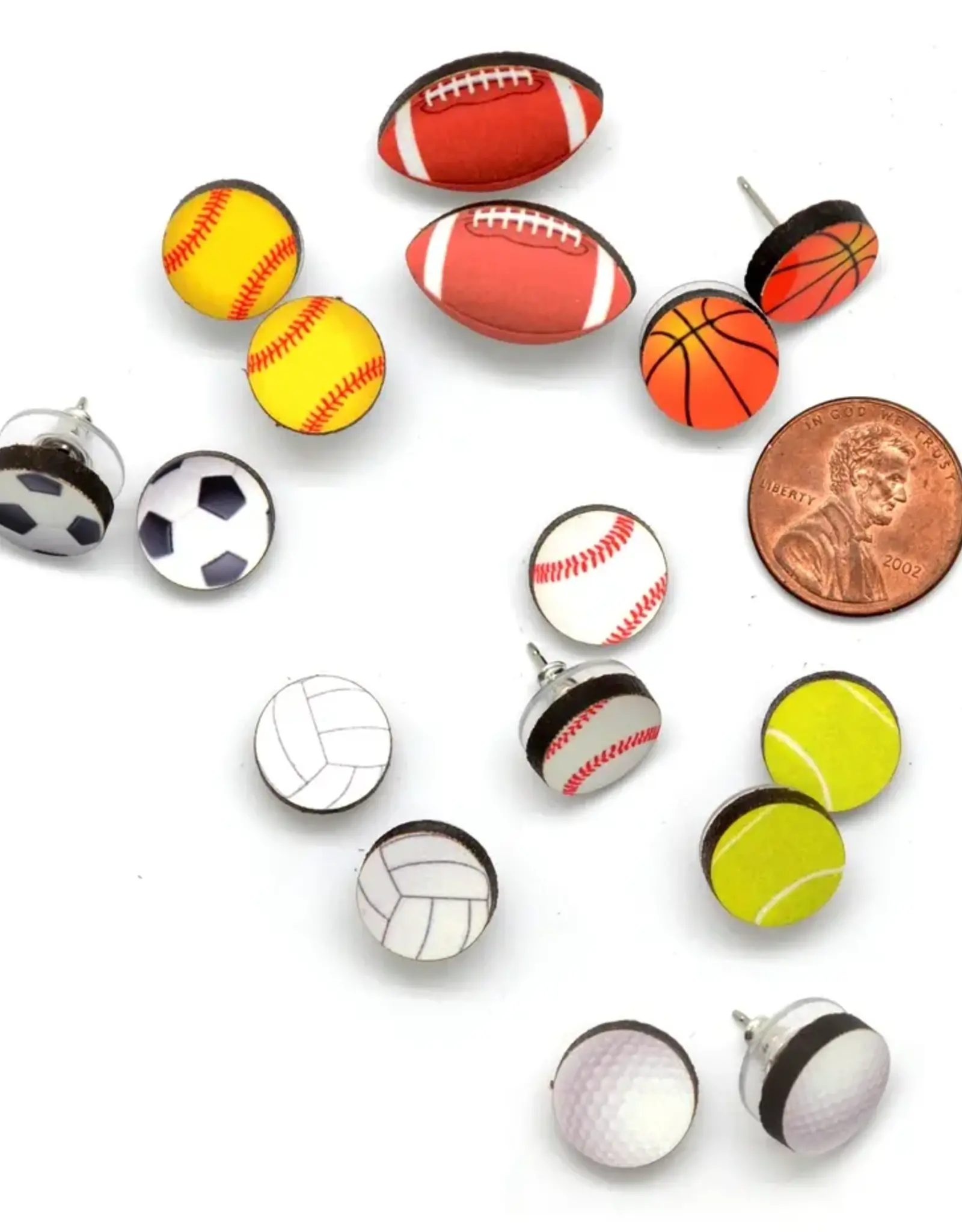 Dunitz & Company Sports Balls Stud Earrings