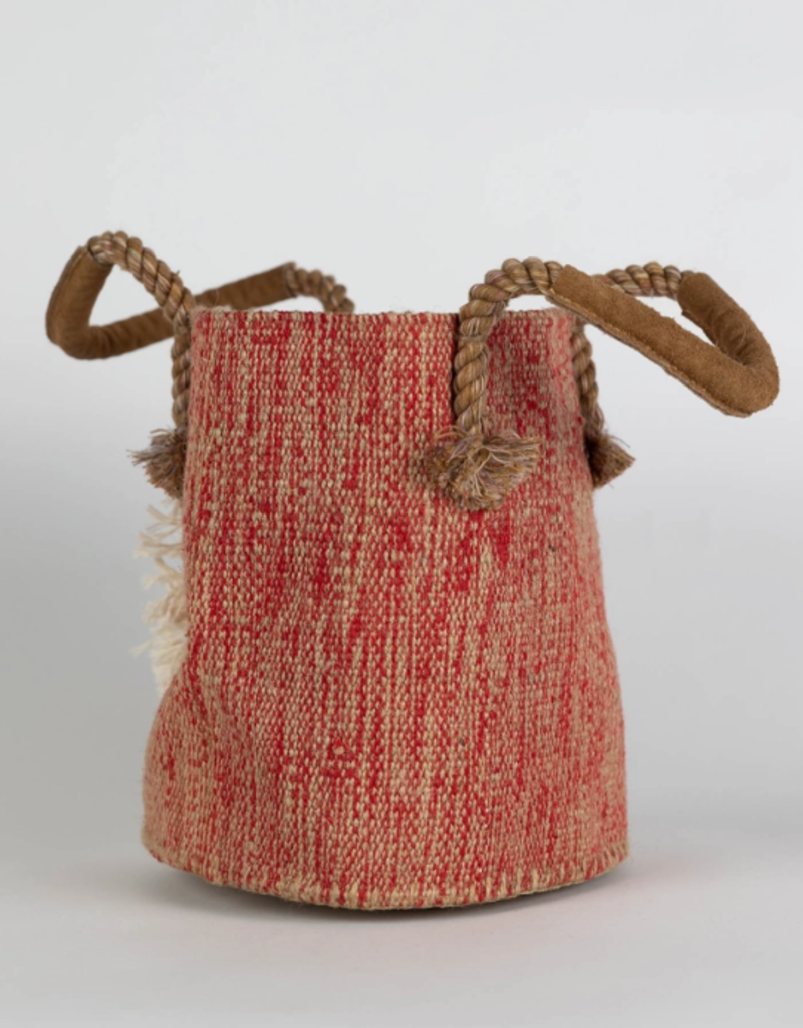 Ten Thousand Villages Jute & Cotton Bucket Bag - Red