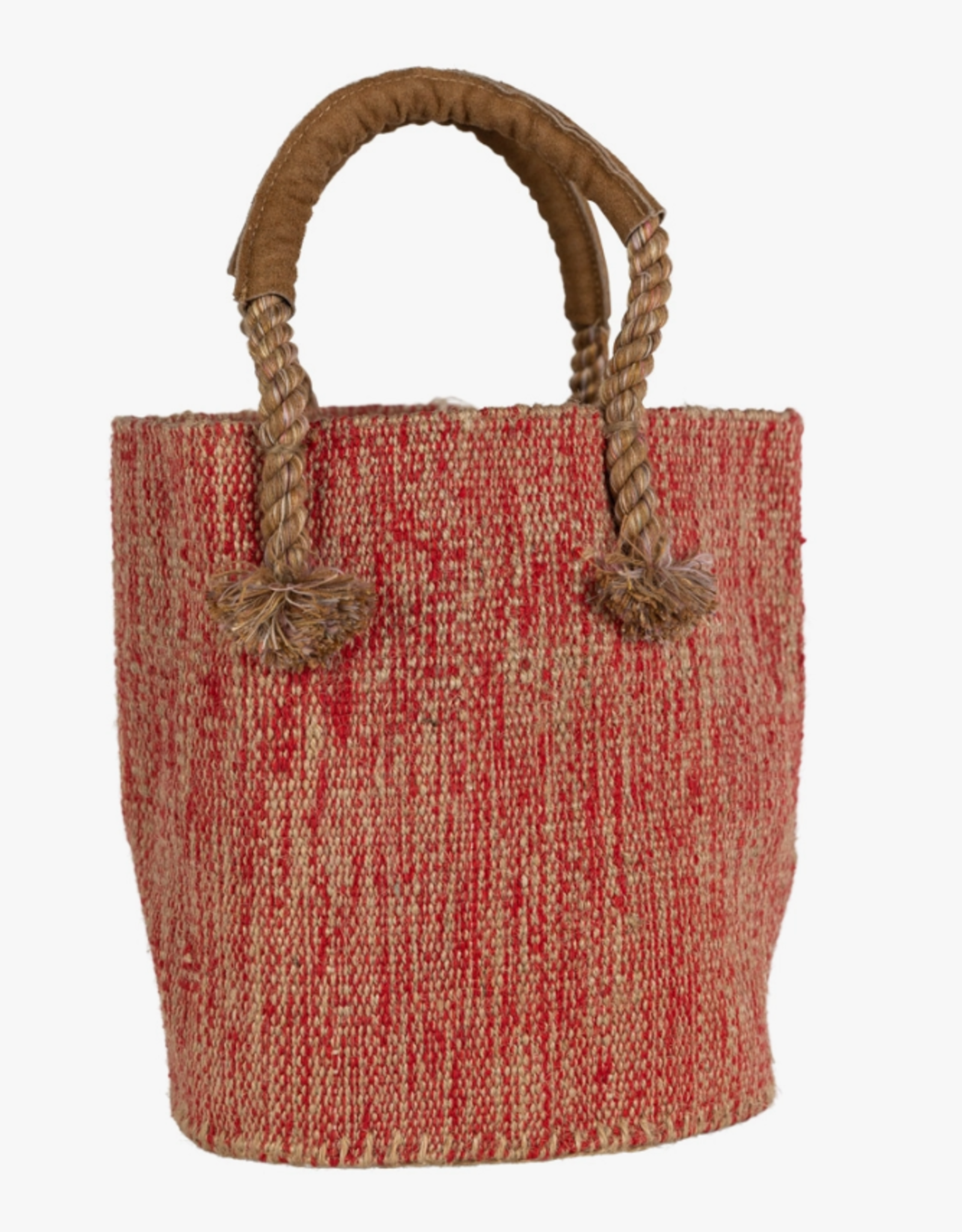 Ten Thousand Villages Jute & Cotton Bucket Bag - Red