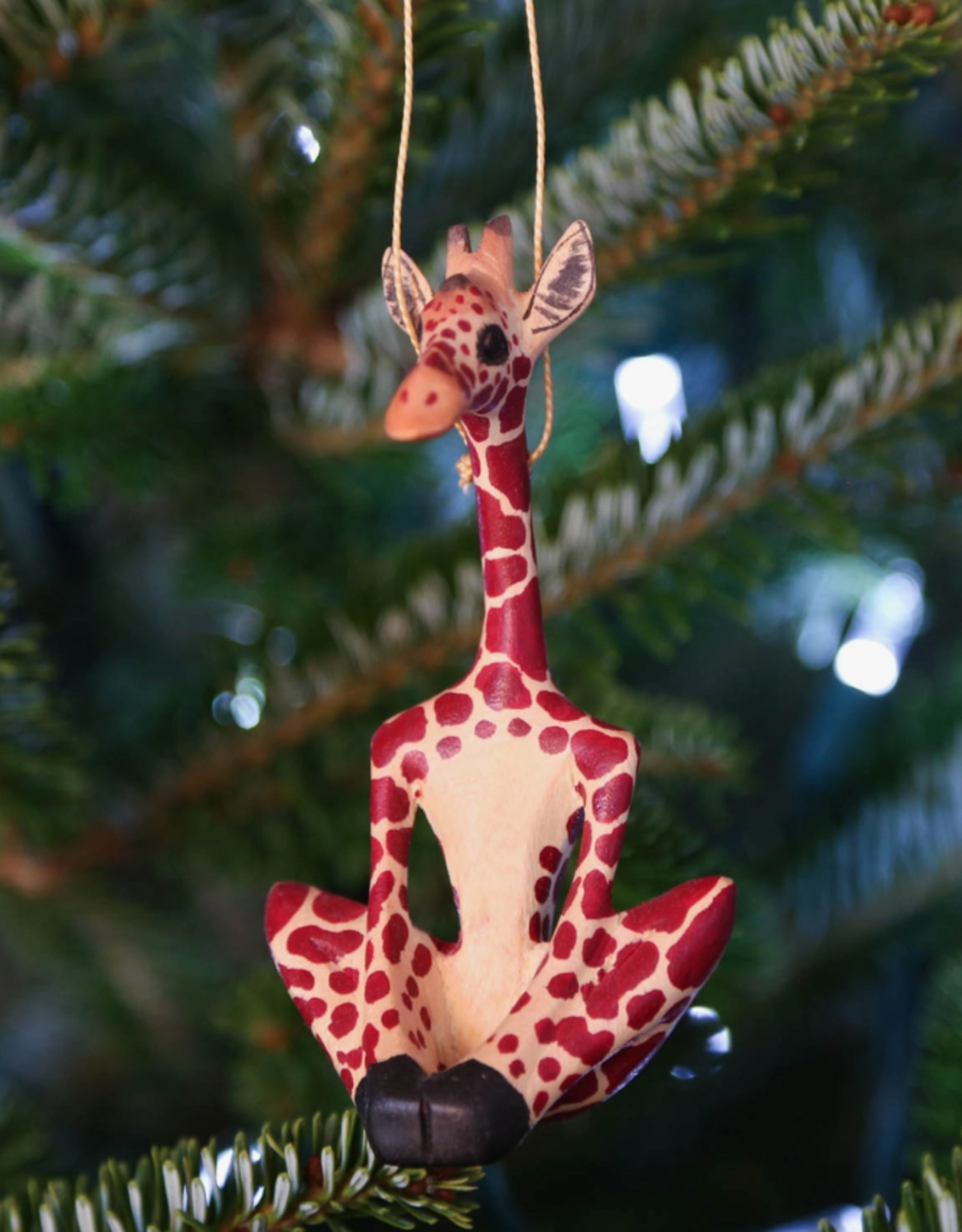 Ten Thousand Villages Yoga Giraffe Ornament