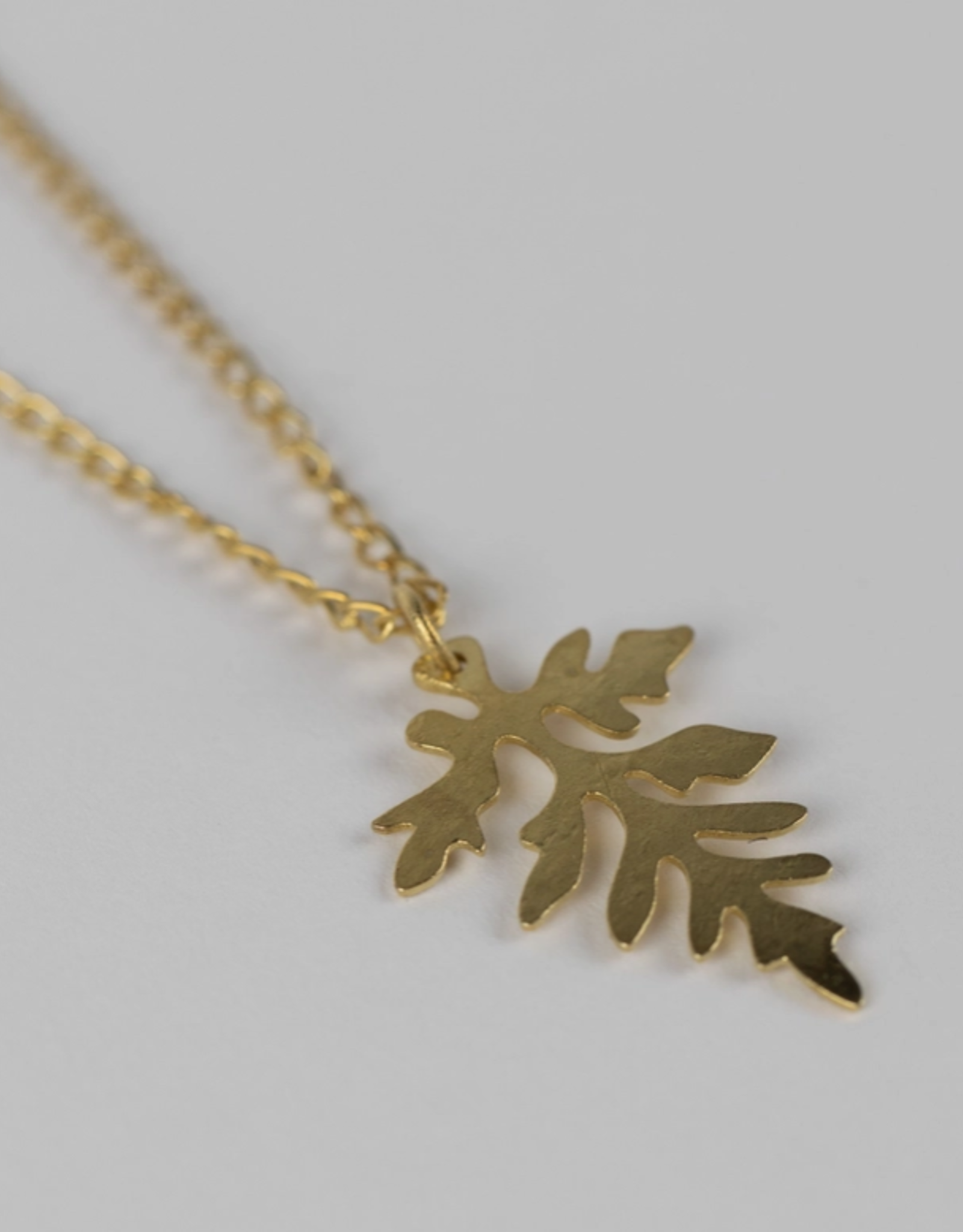 Ten Thousand Villages Leaf Charm Pendant Necklace