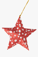 Ten Thousand Villages Red Polka Dot Star Ornament