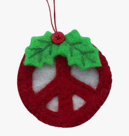 Global Crafts Red Peace Sign Felt Ornament