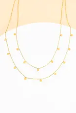Starfish Project Evelyn Gold Drop Double Chain Necklace