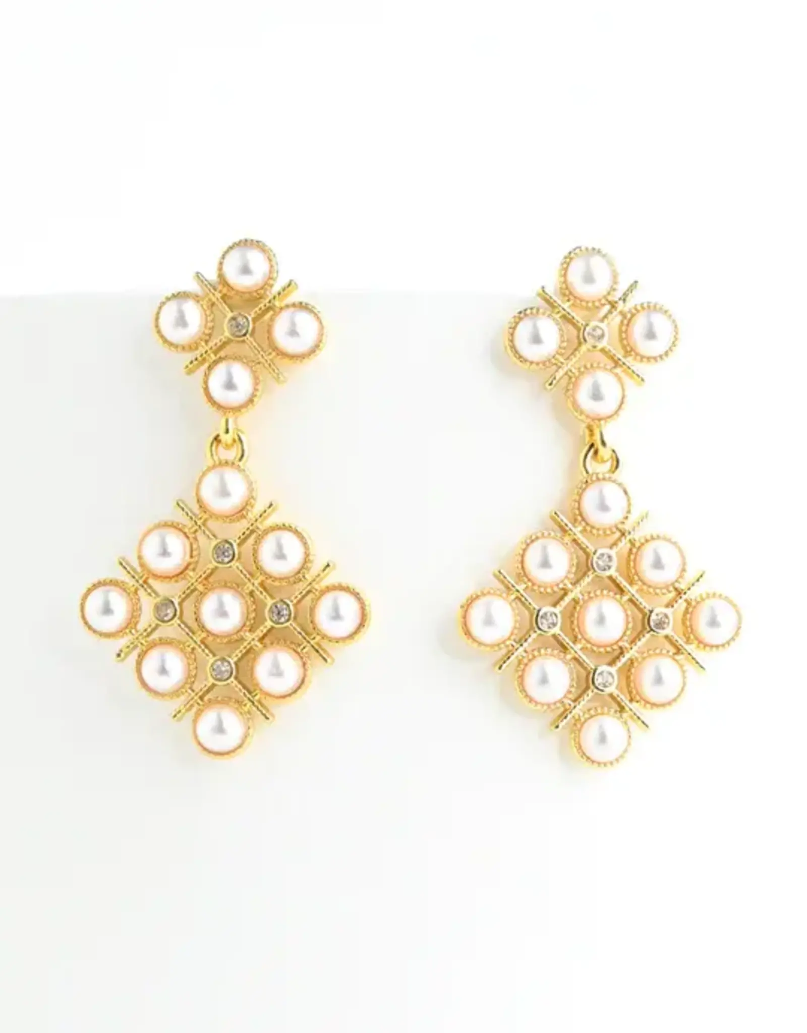 Starfish Project Pearl and Zircon Lattice Earrings