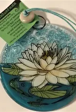 Pampeana White Lotus Glass Ornament