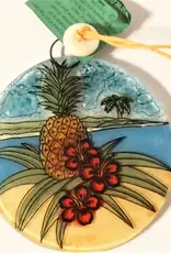 Pampeana Tropical Pineapple Glass Ornament