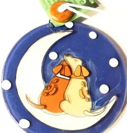 Pampeana Dogs on the Moon Ornament