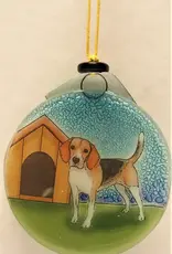 Pampeana Beagle Dog Glass Ornament