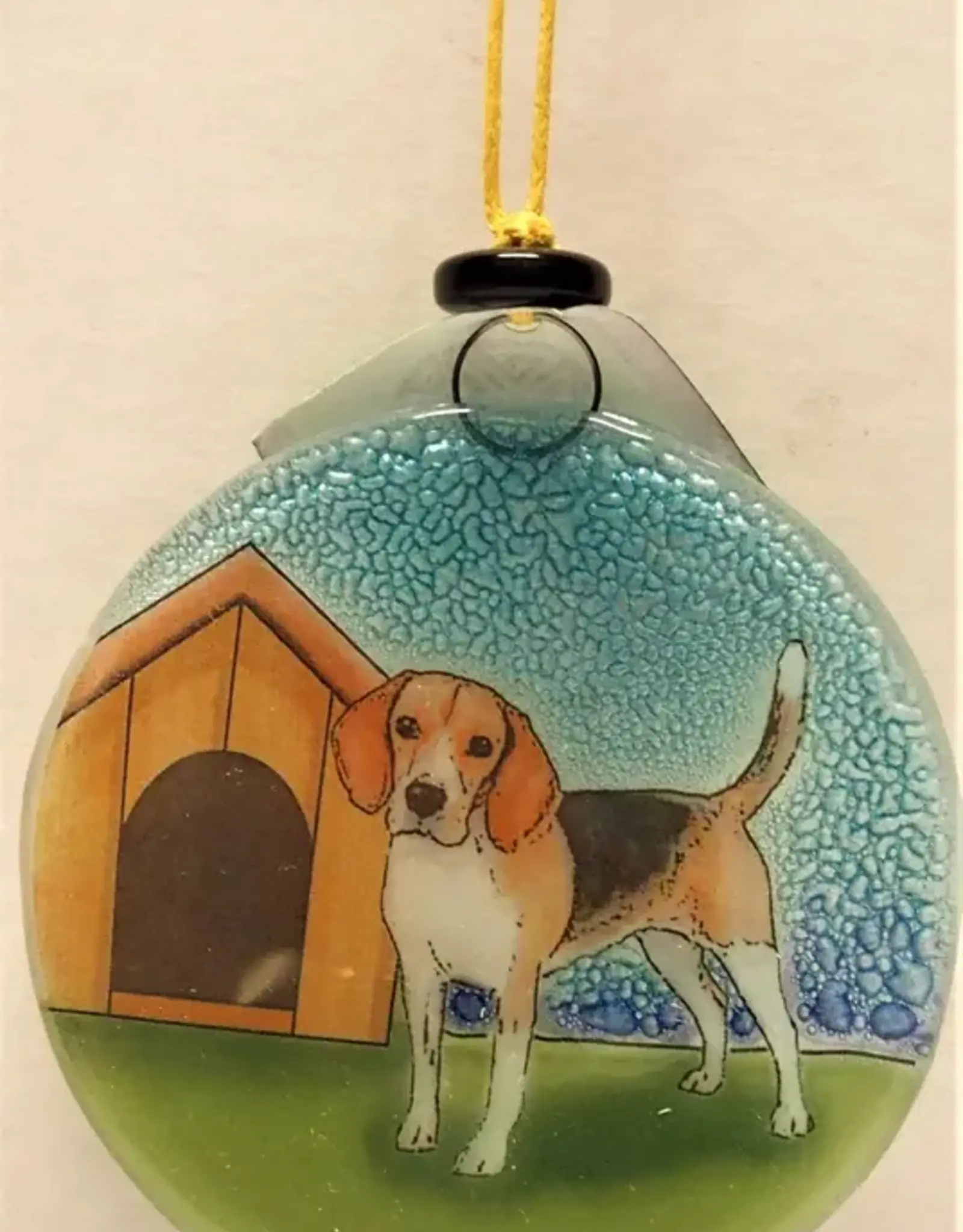 Pampeana Beagle Dog Glass Ornament