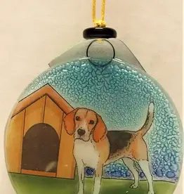 Pampeana Beagle Dog Glass Ornament