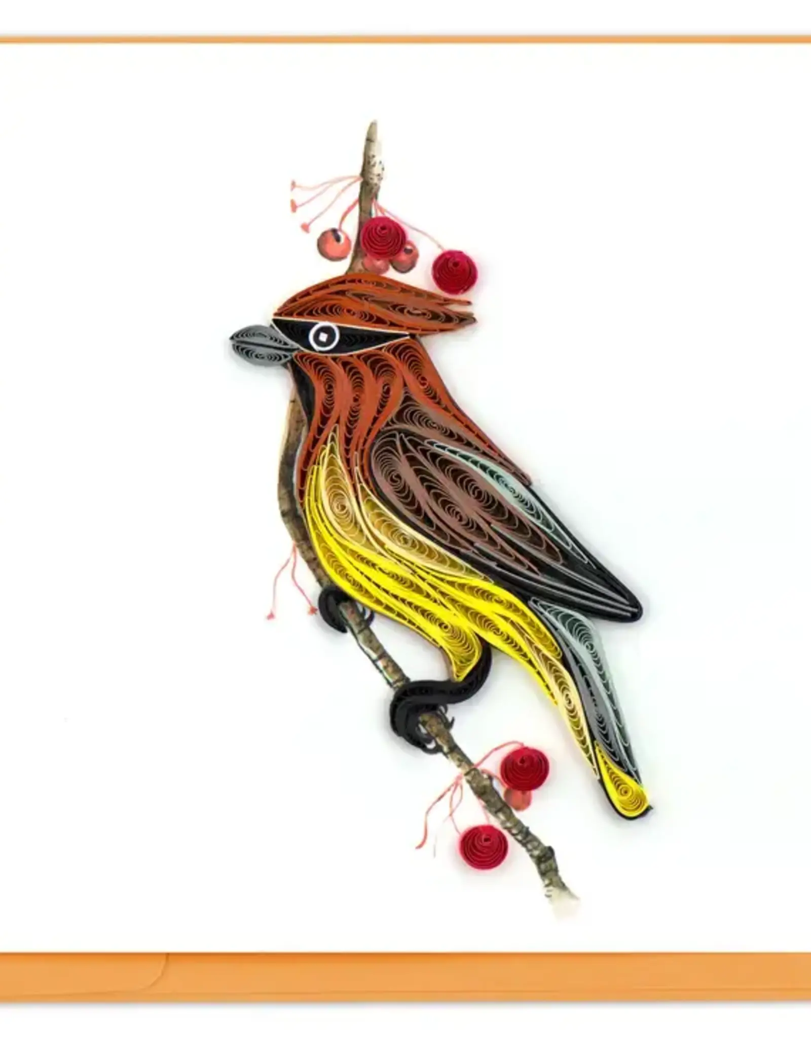 Quilling Card Quilled Cedar Waxwing Greeting Card