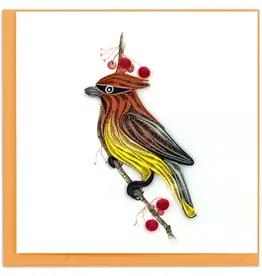 Quilling Card Quilled Cedar Waxwing Greeting Card