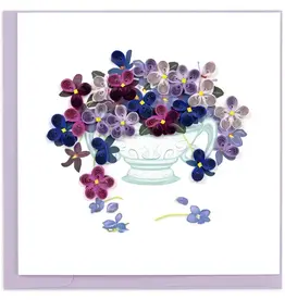 Quilling Card Quilled Violet Bouquet Card