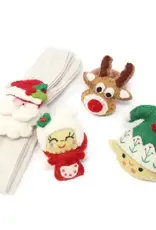 Global Crafts Christmas Santa's Crew Napkin Rings