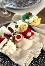 Global Crafts Christmas Santa's Crew Napkin Rings