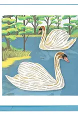 Quilling Card Quilled Swans Greeting Card