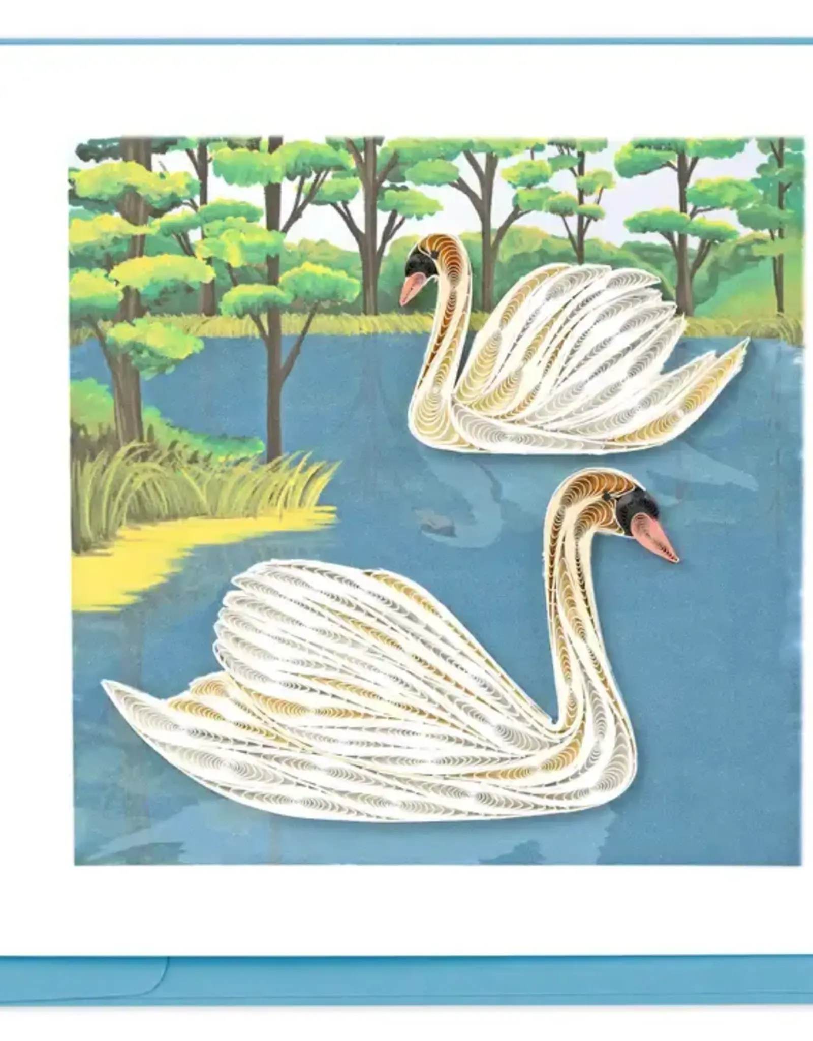 Quilling Card Quilled Swans Greeting Card