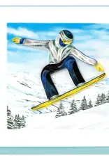 Quilling Card Quilled Mountain Snowboarder Greeting Card