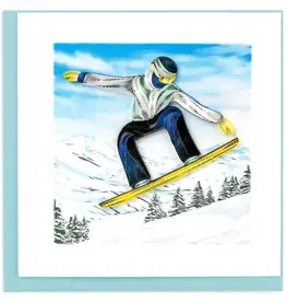 Quilling Card Quilled Mountain Snowboarder Greeting Card